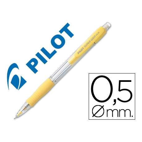 PORTAMINAS PILOT SUPER GRIP AMARILLO 0,5 MM SUJECION DE CAUCHO