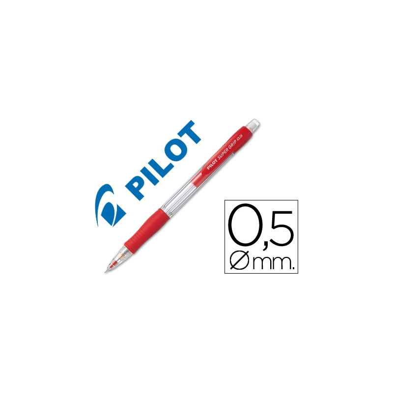 PORTAMINAS PILOT SUPER GRIP ROJO 0,5 MM SUJECION DE CAUCHO