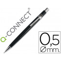 PORTAMINAS Q-CONNECT 0,5 MM CON TRES MINAS CUERPO NEGRO CLIP METALICO