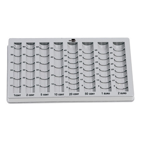 BANDEJA PORTAMONEDAS LIDERPAPEL PLASTICO COLOR GRIS 275X155X24/35 MM