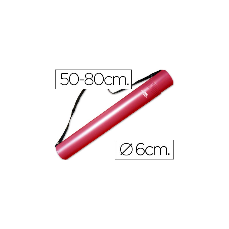 PORTAPLANOS PLASTICO LIDERPAPEL DIAMETRO 6 CM EXTENSIBLE HASTA 80 ROJO