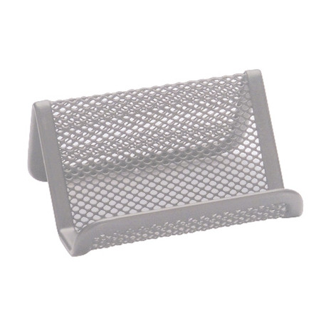 PORTATARJETAS Q-CONNECT METALICO PLATA 11X7,5X5 CM