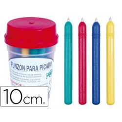 PUNZON FAIBO PLASTICO CON PUNTA DE ACERO LATONADO 10 CM COLORES SURTIDOS