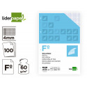 RECAMBIO LIDERPAPEL A4 100 HOJAS 60G/M2 CUADRO 4 MM CON MARGEN 4 TALADROS