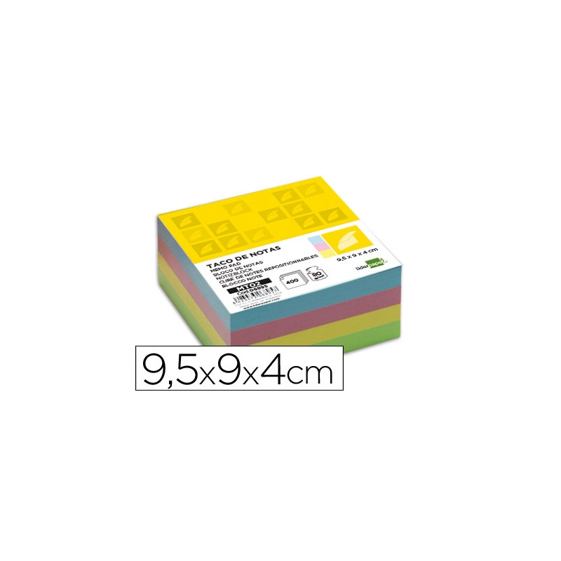 RECAMBIO LIDERPAPEL MULTITACO COLORES 95X90X40 MM 80 GR