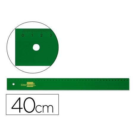 REGLA LIDERPAPEL 40 CM ACRILICO VERDE