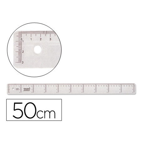 REGLA LIDERPAPEL PLASTICO CRISTAL 50 CM