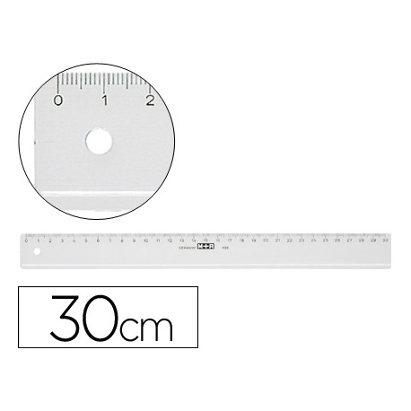 REGLA M+R 30 CM PLASTICO TRANSPARENTE