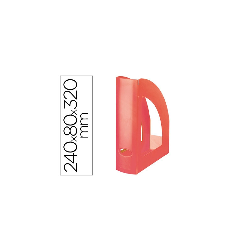 REVISTERO Q-CONNECT PLASTICO ROJO TRANSLUCIDO