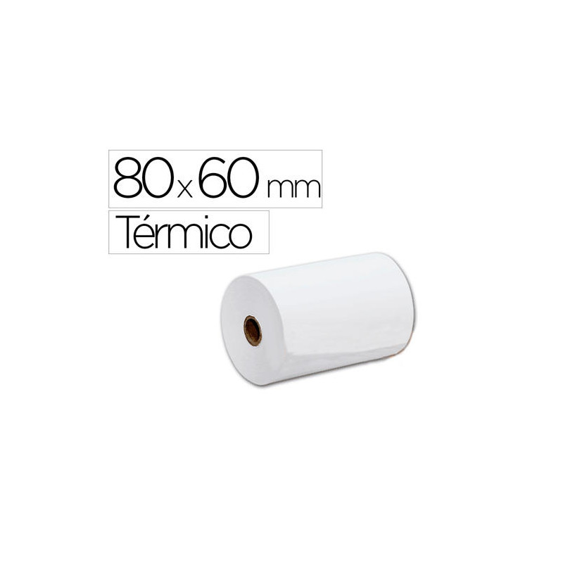 ROLLO SUMADORA TERMICO Q-CONNECT 80 MM ANCHO X 60 MM DIAMETRO SIN BISFENOL A