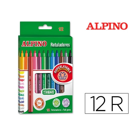 ROTULADOR ALPINO STANDARD CAJA DE 12 COLORES SURTIDOS