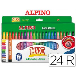 ROTULADOR ALPINO MAXI CAJA DE 24 COLORES SURTIDOS