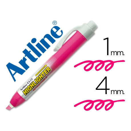 ROTULADOR ARTLINE CLIX FLUORESCENTE EK-63 ROSA PUNTA BISELADA 4 MM