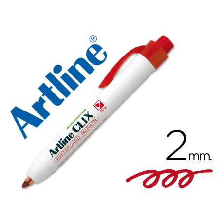 ROTULADOR ARTLINE CLIX PIZARRA EK-573A ROJO PUNTA RETACTIL REDONDA 2 MM