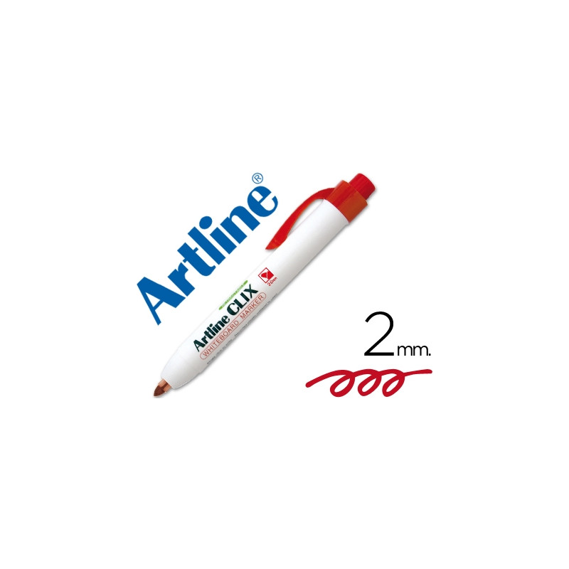 ROTULADOR ARTLINE CLIX PIZARRA EK-573A ROJO PUNTA RETACTIL REDONDA 2 MM