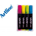 ROTULADOR ARTLINE FLUORESCENTE EK-660 4 PUNTA BISELADA -BOLSA DE 4 ROTULADORES