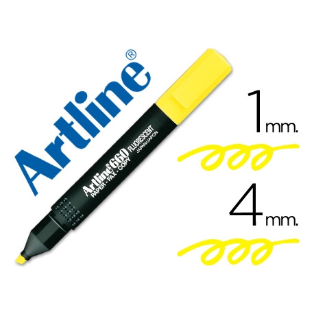 ROTULADOR ARTLINE FLUORESCENTE EK-660 AMARILLO PUNTA BISELADA