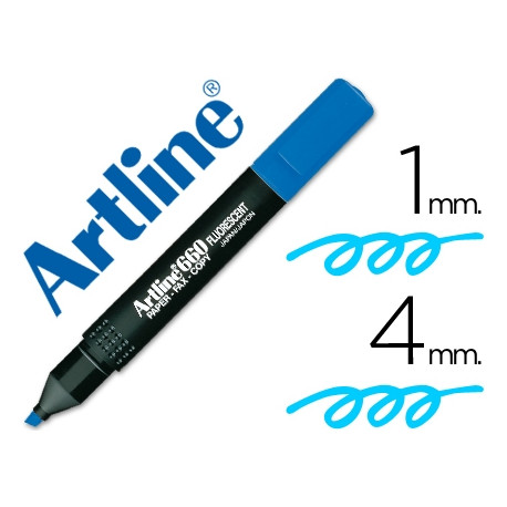 ROTULADOR ARTLINE FLUORESCENTE EK-660 AZUL PUNTA BISELADA