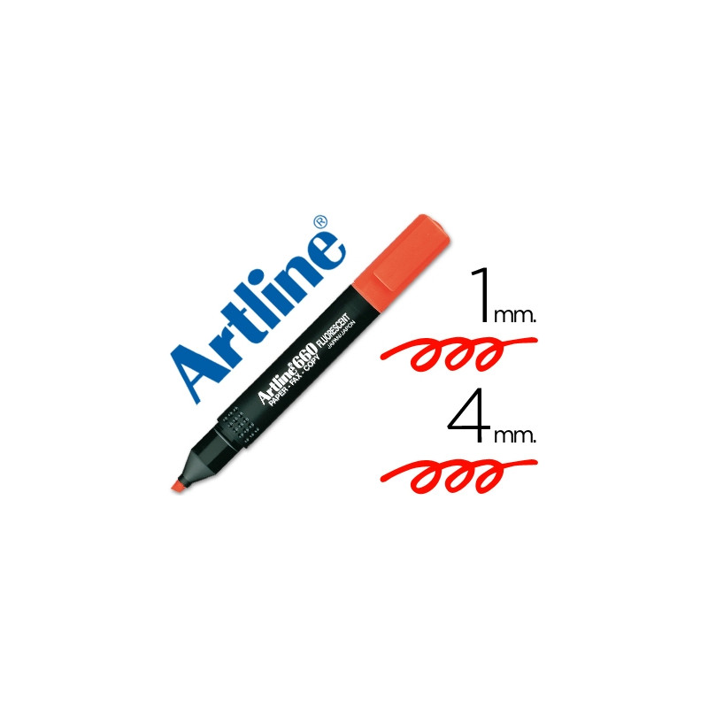 ROTULADOR ARTLINE FLUORESCENTE EK-660 ROJO PUNTA BISELADA