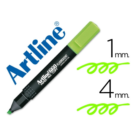 ROTULADOR ARTLINE FLUORESCENTE EK-660 VERDE PUNTA BISELADA