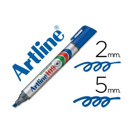 ROTULADOR ARTLINE MARCADOR PERMANENTE 109 AZUL PUNTA BISELADA