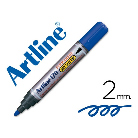 ROTULADOR ARTLINE MARCADOR PERMANENTE 170 AZUL PUNTA REDONDA 2MM ANTISECADO