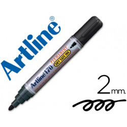 ROTULADOR ARTLINE MARCADOR PERMANENTE 170 NEGRO PUNTA REDONDA 2 MM ANTISECADO