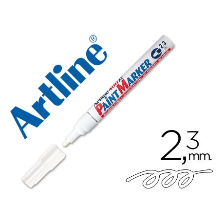 ROTULADOR ARTLINE MARCADOR PERMANENTE EK-400 XF BLANCO PUNTA REDONDA 2.3 MM METAL CAUCHO Y PLASTICO