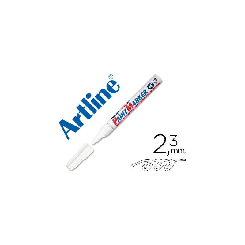 ROTULADOR ARTLINE MARCADOR PERMANENTE EK-400 XF BLANCO PUNTA REDONDA 2.3 MM METAL CAUCHO Y PLASTICO