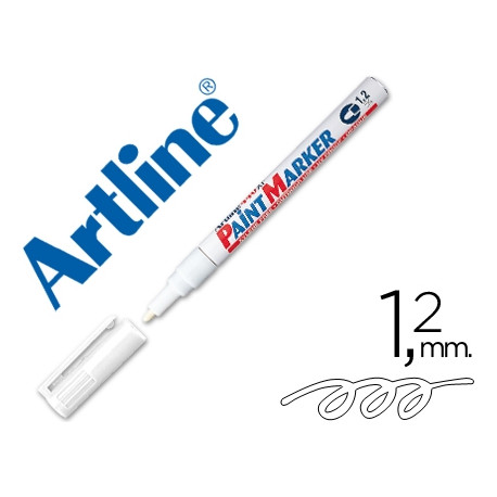 ROTULADOR ARTLINE MARCADOR PERMANENTE EK-440 XF BLANCO PUNTA REDONDA 1.2 MM METAL CAUCHO Y PLASTICO