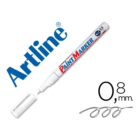 ROTULADOR ARTLINE MARCADOR PERMANENTE EK-444 XF BLANCO PUNTA REDONDA 0.8 MM METAL CAUCHO Y PLASTICO