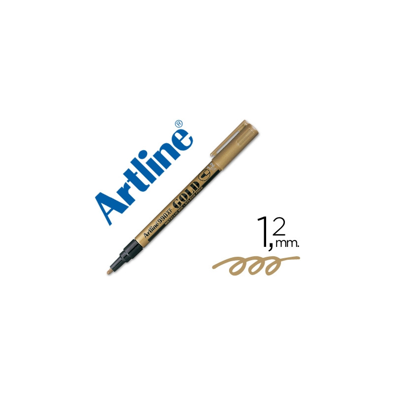 ROTULADOR ARTLINE MARCADOR PERMANENTE PUNTA METALICA EK-990 ORO PUNTA REDONDA 1.2 MM