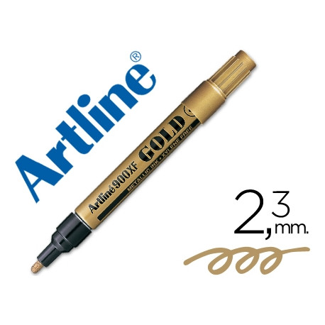 ROTULADOR ARTLINE MARCADOR PERMANENTE TINTA METALICA EK-900 ORO PUNTA REDONDA 2.3 MM