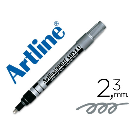  ROTULADOR ARTLINE MARCADOR PERMANENTE TINTA METALICA EK-900 PLATA PUNTA REDONDA 2.3 MM