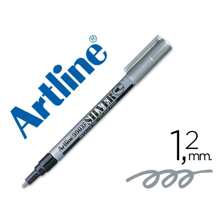 ROTULADOR ARTLINE MARCADOR PERMANENTE TINTA METALICA EK-990 PLATA PUNTA REDONDA 1.2 MM