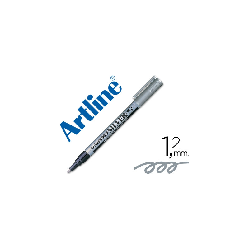 ROTULADOR ARTLINE MARCADOR PERMANENTE TINTA METALICA EK-990 PLATA PUNTA REDONDA 1.2 MM