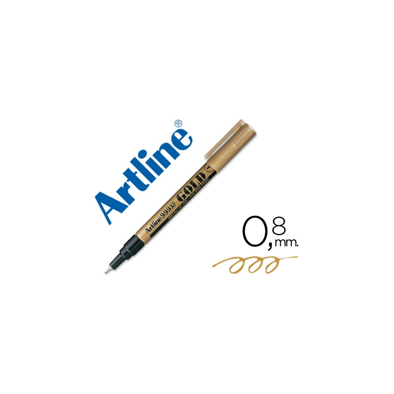 ROTULADOR ARTLINE MARCADOR PERMANENTE TINTA METALICA EK-999 ORO PUNTA REDONDA 0.8 MM