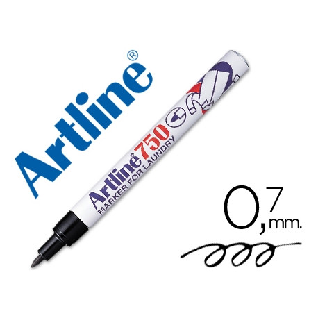 ROTULADOR ARTLINE MARCADOR PERMANENTE LAVABLE PARA TEXTILEK-750 NEGRO PUNTA REDONDA 0,7 MM