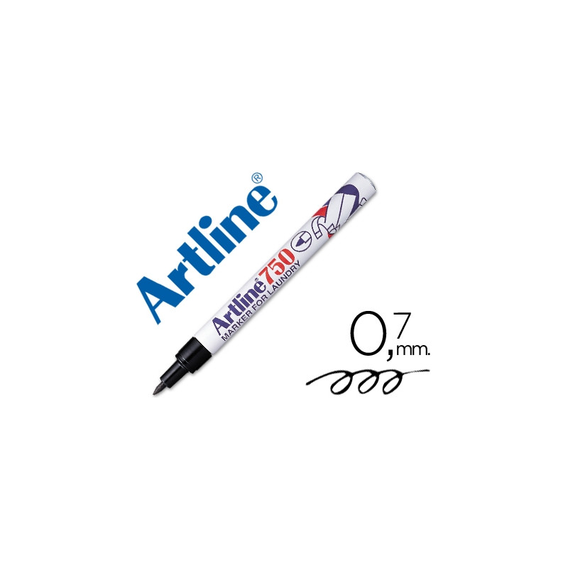 ROTULADOR ARTLINE MARCADOR PERMANENTE LAVABLE PARA TEXTILEK-750 NEGRO PUNTA REDONDA 0,7 MM