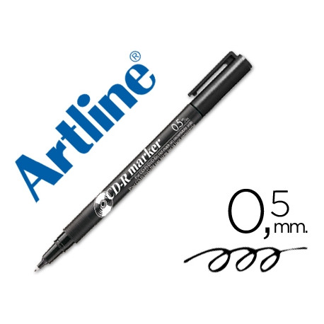 ROTULADOR ARTLINE PARA CD PUNTA DE FIBRA PERMANENTE EK-883 NEGRO -PUNTA REDONDA 0.5 MM