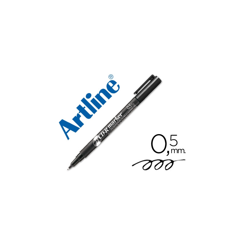 ROTULADOR ARTLINE PARA CD PUNTA DE FIBRA PERMANENTE EK-883 NEGRO -PUNTA REDONDA 0.5 MM