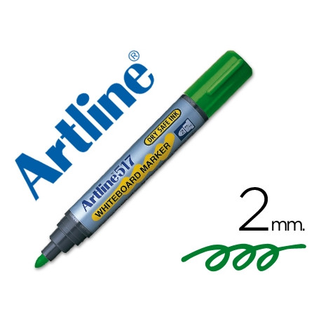 ROTULADOR ARTLINE PIZARRA EK-517 VERDE PUNTA REDONDA 2 MM TINTA DE BAJO OLOR