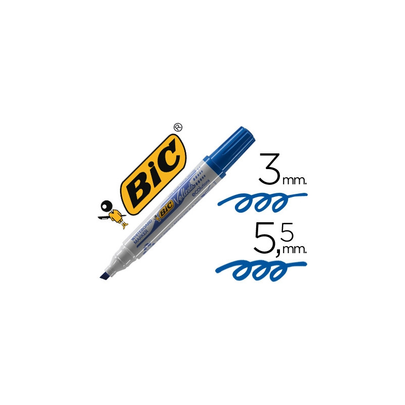 ROTULADOR BIC VELLEDA PARA PIZARRA AZUL PUNTA BISELADA 5,9 MM