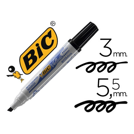 ROTULADOR BIC VELLEDA PARA PIZARRA NEGRO PUNTA BISELADA 5,9 MM