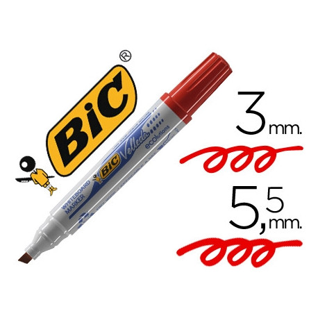 ROTULADOR BIC VELLEDA PARA PIZARRA ROJO PUNTA BISELADA 5,9 MM