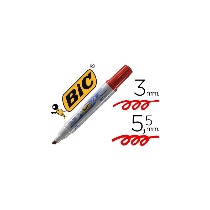 ROTULADOR BIC VELLEDA PARA PIZARRA ROJO PUNTA BISELADA 5,9 MM