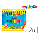 ROTULADOR CARIOCA JUMBO PUNTA GRUESA ESTUCHE DE 12 COLORES SURTIDOS