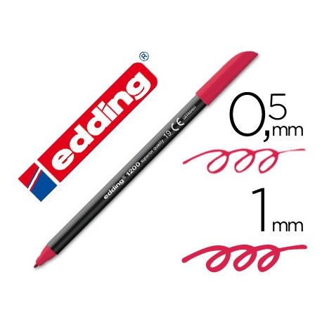 ROTULADOR EDDING PUNTA FIBRA 1200 CARMIN N. 19 PUNTA REDONDA 0.5 MM