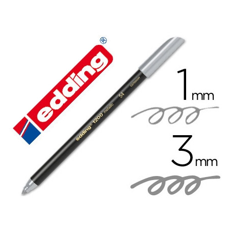 ROTULADOR EDDING PUNTA FIBRA 1200 PLATA N. 54 PUNTA REDONDA 1-3 MM