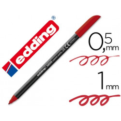 ROTULADOR EDDING PUNTA FIBRA 1200 ROJO INGLES N.28 PUNTA REDONDA 0.5 MM